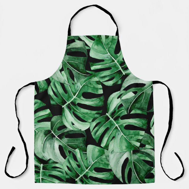 Delantal Patrón de hojas de monstera (Anverso)