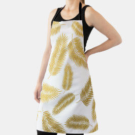 Delantal Patrón de hojas de palma de oro falsas