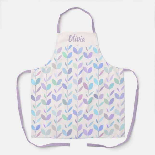 Delantal Patrón de hojas modernas de mediados del siglo bon (Anverso)