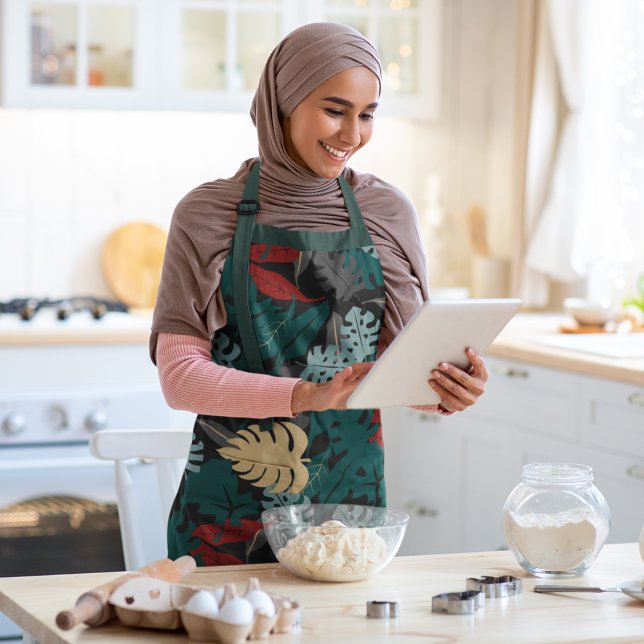 Delantal Patrón de hojas tropicales (leaves apron)