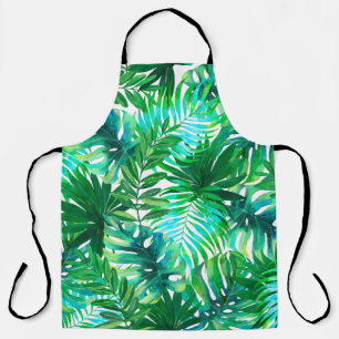 Delantal Patrón de hojas tropicales acuáticas