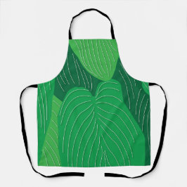 Delantal Patrón de hojas verdes