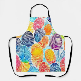 Delantal Patrón de huellas digitales coloridas