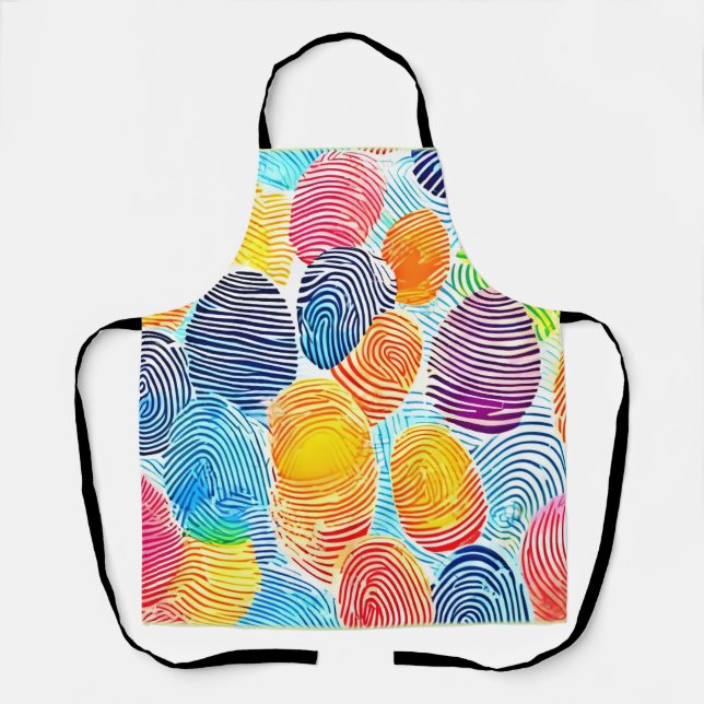Delantal Patrón de huellas digitales coloridas (Anverso)