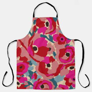 Delantal Patrón de ilustracion de flores. Moti botánico flo