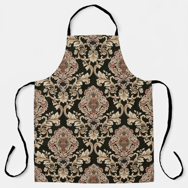 Delantal patrón de jacquard de damasco clásico con abstract (Anverso)