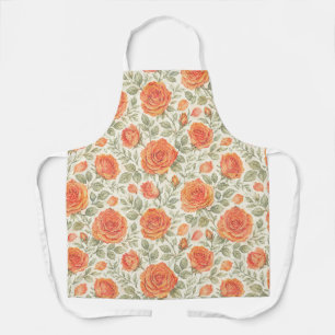 Delantal Patrón de jardín Coral Rose & Sage
