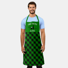 Delantal Patrón de juego de búfalo negro y verde