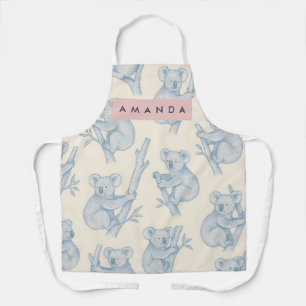 Delantal Patrón de Koala Acogedor Personalizado