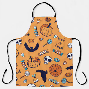 Delantal Patrón de la calabaza de calabaza de calavera sin