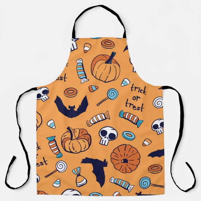 Delantal Patrón de la calabaza de calabaza de calavera sin  (Anverso)