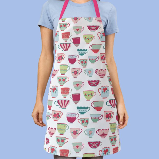 Delantal Patrón de la Copa del Té (Tea cup pattern apron)