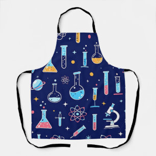 Delantal Patrón de laboratorio de ciencias colorido y moder
