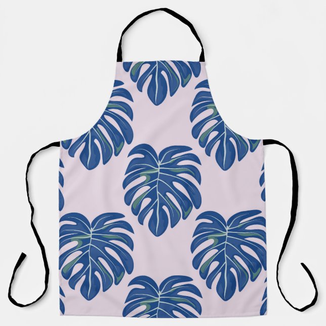 Delantal Patrón de las hojas tropicales de moda sin foco (Anverso)