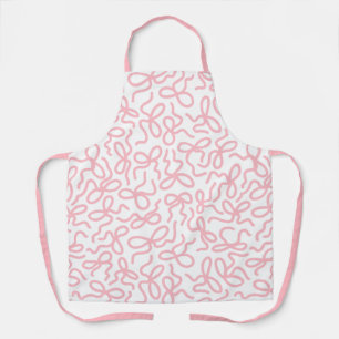 Delantal Patrón de lazo coquette femenino moderno rosa y bl