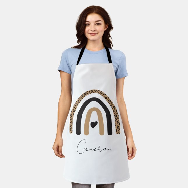Delantal Patrón de leopardo arco iris (Gastado)