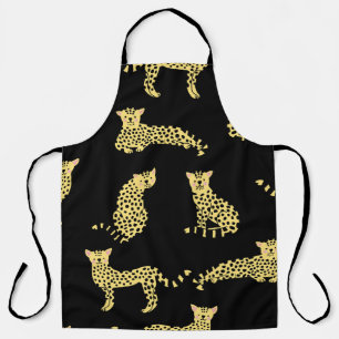 Delantal Patrón de leopardo: chita de fondo negro