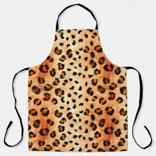 Delantal Patrón de leopardo de las acuarelas dibujado a man