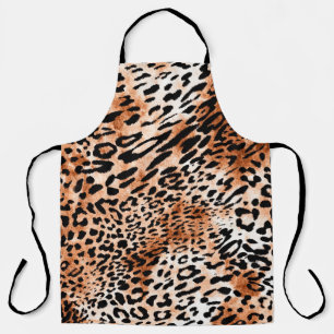 Delantal Patrón de leopardo sin foco, huella animal africa