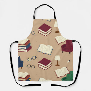 Delantal Patrón de libros de rincón de lectura acogedor