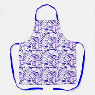 Delantal Patrón de líneas abstractas de acuarela violeta