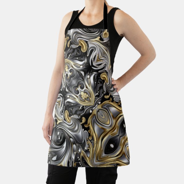 Delantal Patrón de líquido metálico (in situ)