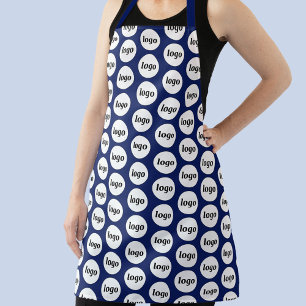 Delantal Patrón de logotipo simple Navy azul