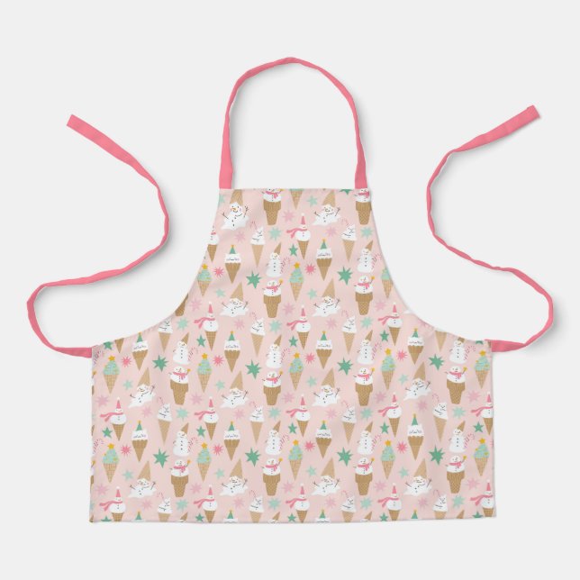 Delantal Patrón de los Navidades de los coches de crema de  (Anverso)