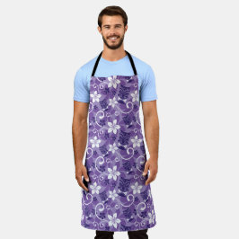 DELANTAL PATRÓN DE LUAU TIKI (PURPLE)