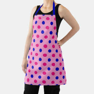 Delantal Patrón de lunares rosa azul rosa