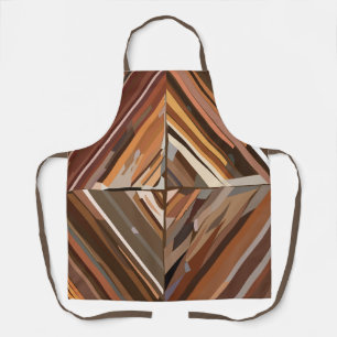 Delantal Patrón de madera de diamante geométrico moderno