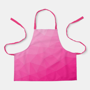 Delantal Patrón de malla geométrica de gradiente rosa calie