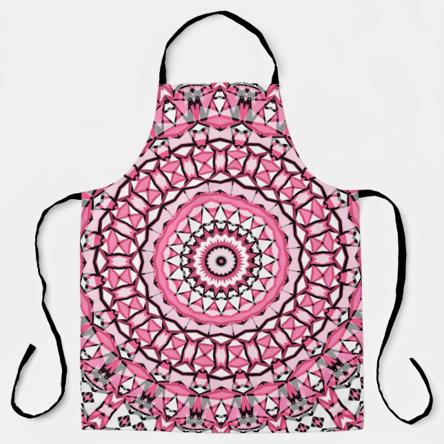 Delantal Patrón de mandala redonda en mosai estilo vitral d (Anverso)