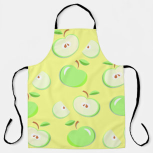 Delantal Patrón de manzanas vectorial verde
