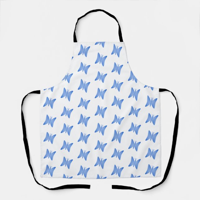 Delantal Patrón de mariposa azul (Anverso)