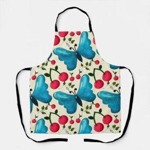 Delantal Patrón de Mariposa Cereza Lindo, Fruta Kawaii Bril