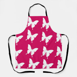Delantal Patrón de mariposas monarca rosa