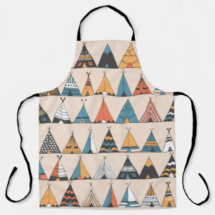 Delantal Patrón de melodía. Tienda de verano nativa Wigwam