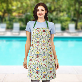 Delantal Patrón de monograma escandinavo Rosemaling Nordic