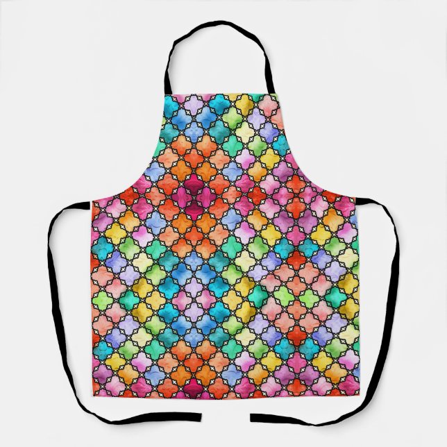 Delantal Patrón de mosaico del arco iris (Anverso)