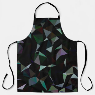 Delantal Patrón de mosaico del triángulo negro oscuro. Geom