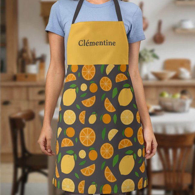 Delantal Patrón de naranja y limón (Orange & Lemon Pattern Apron)