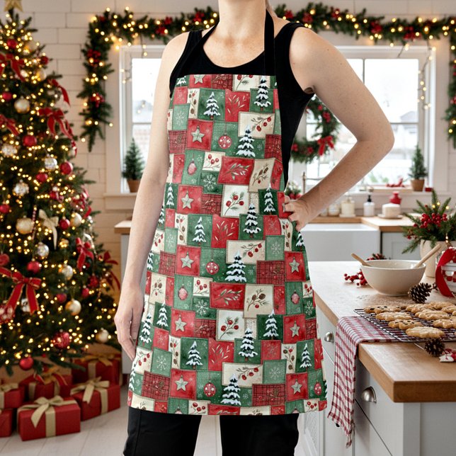 Delantal Patrón de Navidad de patchwork campestre (Subido por el creador)