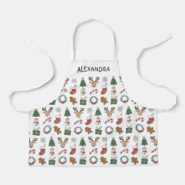 Delantal Patrón de Navidad Personalizado para Niños para Ho