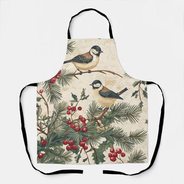 Delantal Patrón de Navidades de bosques de época (8) (Anverso)