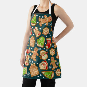 Delantal Patrón de Navidades de galletas de pan de jengibr