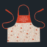 Delantal Patrón de Navidades de la tripulación de prueba de<br><div class="desc">Este divertido delantal de horneado de vacaciones presenta un patrón de galletas heladas de Navidades - un sombrero de Santa, muñeco de nieve, árbol de Navidad, un ángel, mitones y un bastón de caramelo. El texto dice, "COOKIE SATISFACIENDO A LA TRIPULACIÓN", pero se puede personalizar para decir lo que quieras....</div>