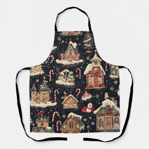 Delantal Patrón de Navidades de madera de época (14)