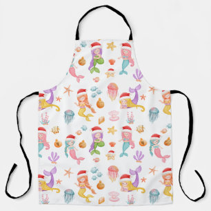 Delantal Patrón de Navidades de sirena