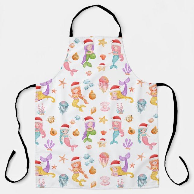Delantal Patrón de Navidades de sirena (Anverso)